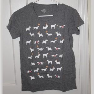J. Crew graphic tee, party dogs, size small